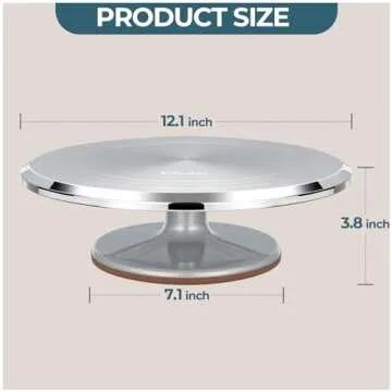Cake Stand, Ohuhu Aluminium 12''Cake Turntable Decorating Bakery Supplies - BPA-Free Frosting Spinner Rotating Revolving Lazy Susan