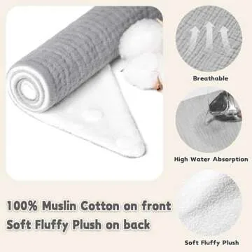 Susurration Muslin Baby Drool Bibs 6Pack Soft Triangular Adjustable Baby Bandana Bibs for Unisex Girls & Boys (Multicolored)