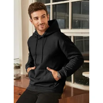 Hooded Cotton Drawstring Pullover Sweatshirt