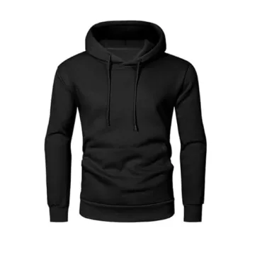 Hooded Cotton Drawstring Pullover Sweatshirt