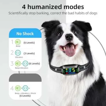 FAFAFROG Dog Bark Collar, Rechargeable Smart Collar, Anti Barking Training Collar with 5 Adjustable Sensitivity Beep Vibration, Bark Collar for Large Medium Small Dogs (Black)