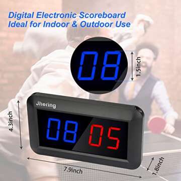 Jhering Electronic Scoreboard with Remote - Portable Sports Score Keeper