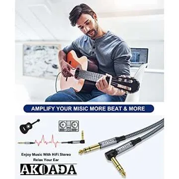 AkoaDa 1/4 Inch TRS Audio Cable | 10ft Durable and Flexible