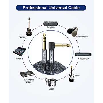 AkoaDa 1/4 Inch TRS Audio Cable | 10ft Durable and Flexible