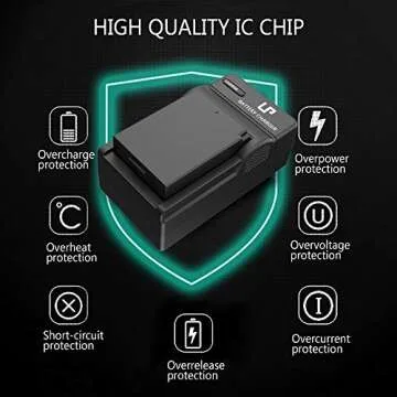 LP LP-E10 Battery Charger Pack, 2-Pack Battery & Charger, Compatible with Canon EOS Rebel T7, T6, T5, T3, T100, 4000D, 3000D, 2000D, 1500D, 1300D, 1200D, 1100D &More (Not for T3i T5i T6i T6s T7i)