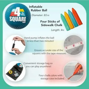 GETMOVIN SPORTS 4 Square Game Kit - All-in-One Fun!