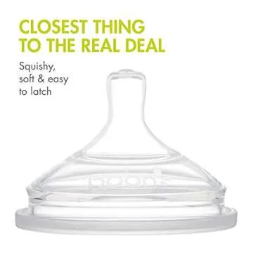 Boon Nursh Silicone Baby Bottle Nipples - Bottle Nipples for Boon Nursh Baby Bottles - Baby Bottle-Feeding Supplies - Medium Flow Baby Bottle Nipples - 3 Count