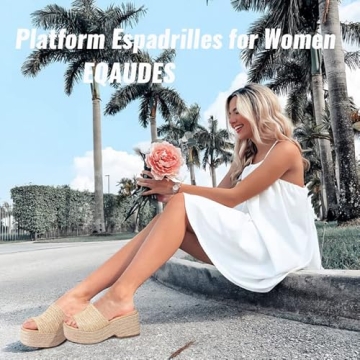 Stylish EQAUDES Platform Espadrille Sandals for Summer