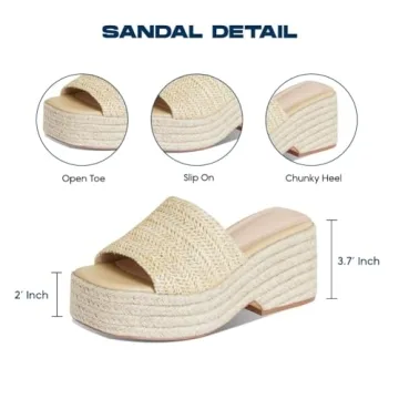 Stylish EQAUDES Platform Espadrille Sandals for Summer