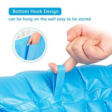 Baby Inflatable Bathtub, Portable Infant Toddler Bathing Tub Non Slip Travel Bathtub Mini Air Swimming Pool Kids Thick Foldable Shower Basin with Air Pump, Blue