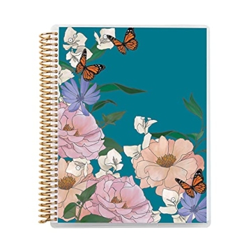 7" x 9" Spiral Bound College Ruled Notebook - Latinx Heritage Month Butterfly Garden Cover. 160 Line...