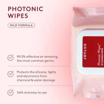 Joylux - vFit, Photonic Gel and Photonic Wipes Set, Red LED Light Intimate Health Device, Wellness System for Menopausal Women, Promotes Natural Hydration & Helps Tighten Pelvic Floor (3-Pack Set)