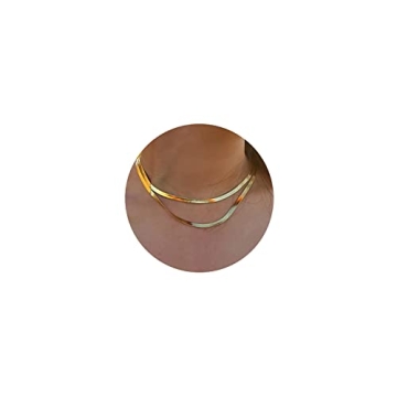 Tewiky Layered Necklaces for Women, Gold Layered Herringbon Choker Necklace Dainty 14K Gold Plated S...