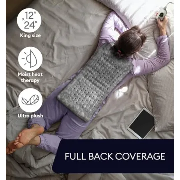 GENIANI Large Electric Heating Pad for Back Pain & Cramps Relief, Valentines Day & Birthday Gifts for Women Mom, FSA HSA Eligible, Auto Shut Off, Machine Washable, Heat Pad for Neck & Shoulder, 12×24"