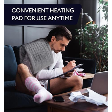 GENIANI Large Electric Heating Pad for Back Pain & Cramps Relief, Valentines Day & Birthday Gifts for Women Mom, FSA HSA Eligible, Auto Shut Off, Machine Washable, Heat Pad for Neck & Shoulder, 12×24"