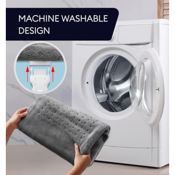 GENIANI Large Electric Heating Pad for Back Pain & Cramps Relief, Valentines Day & Birthday Gifts for Women Mom, FSA HSA Eligible, Auto Shut Off, Machine Washable, Heat Pad for Neck & Shoulder, 12×24"