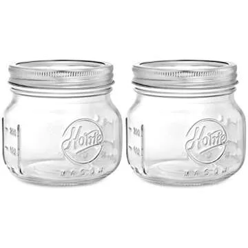 Tebery 6 Pack Wide Mouth Home Glass Mason Jars with Airtight Lids and Bands, 16Oz Canning Glass Jars for Canning, Fermenting, Pickling, Decor