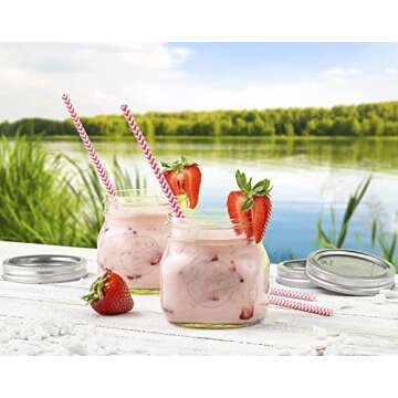 Tebery 6 Pack Wide Mouth Home Glass Mason Jars with Airtight Lids and Bands, 16Oz Canning Glass Jars for Canning, Fermenting, Pickling, Decor