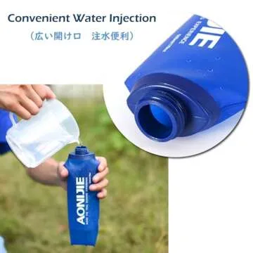 TRIWONDER TPU Soft Folding Water Bottles BPA-Free Collapsible Flask for Hydration Pack - Ideal for Running Hiking Cycling Climbing (500ml/16.9oz)