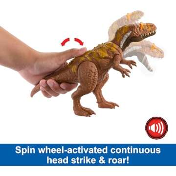 Mattel Jurassic World Wild Roar Megalosaurus Toy - 11" Long