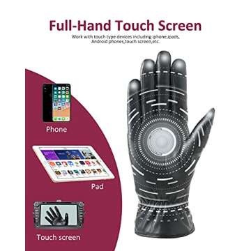 FEIQIAOSH Women's Winter Leather Gloves - Touchscreen & Warm