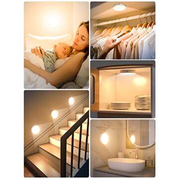 WILLED 3000K Dimmable Touch Lights, Battery Rechargeable Tap Lights, Magnet Stick on Closet Light, P...