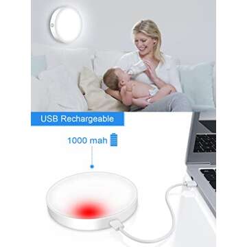 WILLED 3000K Dimmable Touch Lights, Battery Rechargeable Tap Lights, Magnet Stick on Closet Light, Portable LED Puck Night Lights for Cabinet, Wardrobe, Counter, Kitchen, Bedroom (2 Pack)