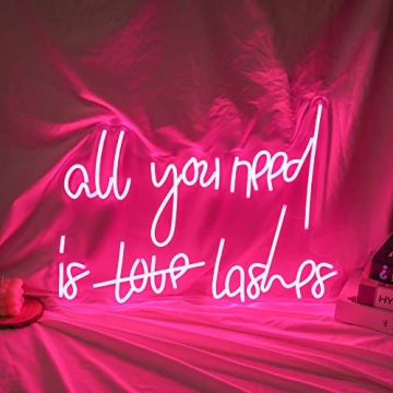 FARNEW All You Need is Love Lashes Neon Sign Light for Bedroom Bar Party Home Led Neon Light Custom ...
