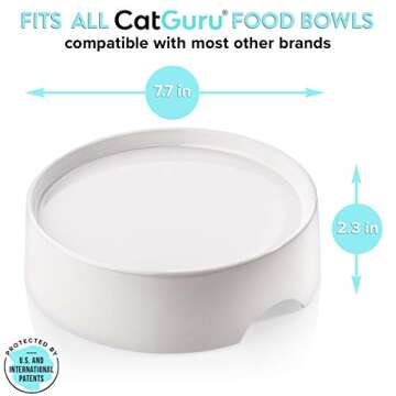 CatGuru Food Table for Cat Bowl, Non Slip Pet Feeding Station for Cat Food Bowls, Raised Stand for Food and Water Cat Bowls, Elevated Cat Feeder, Stress Free Pet Dish Stand (Marshnallow)