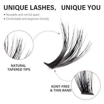 VYRILA Lash Cluster 240pcs Individual Lashes,8-16mm Diy Lash Extension,C Curl Lash Clusters Wispy,3D Natural Lash Clusters Look Like Eyelash Extension DIY at Home (Orange 40P-C-8-16mix)