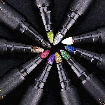 JR.WHITE Paint Markers Pens Metallic, 10 Colors Paint Pens for Rock Painting, Black Paper, Scrapbook...