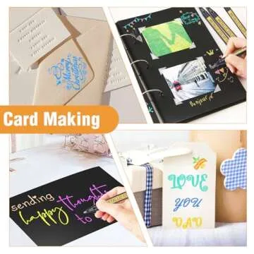 JR.WHITE Paint Markers Pens Metallic, 10 Colors Paint Pens for Rock Painting, Black Paper, Scrapbook, Photo Album, Paint Marker for DIY Arts & Crafts, Glass, Wood, Card Making, Scrapbook Supplies