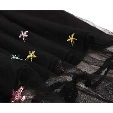 Wellwits Star Sequin Mesh Vintage Dress for Women