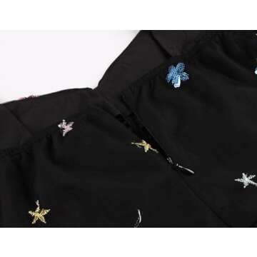 Wellwits Star Sequin Mesh Vintage Dress for Women