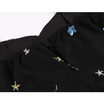 Wellwits Star Sequin Mesh Vintage Dress for Women