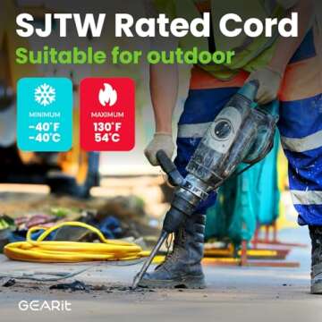 GEARit 10 AWG 3 Prong 100 Foot Heavy Duty Extension Cord