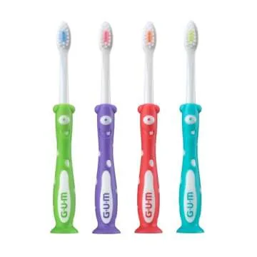 GUM Monsterz Children and Toddler Toothbrush, Soft Bristled Kids’ Toothbrush with Suction Cup, for Ages 2+, 1ct (6pk)