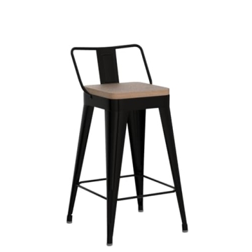 Durable WENTMENT Metal Bar Stools Set of 4 for Kitchen