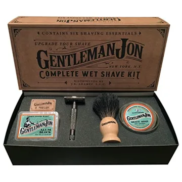Gentleman Jon Safety Razor Shaving Kit | Vintage Wet Shave Grooming Set for Men - Includes: Safety R...
