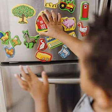 Melissa & Doug 20 Wooden Farm Magnets for Imaginative Play