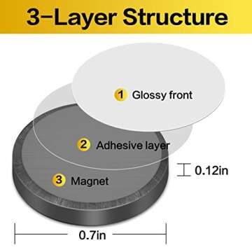 DIYMAG 90Pcs Strong Magnets for Crafts with Adhesive Backing,Ceramic Magnets Small Round Circle Magn...