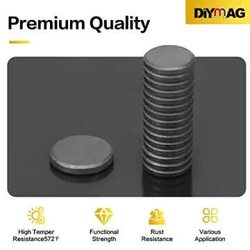 DIYMAG 90Pcs Strong Magnets for Crafts with Adhesive Backing,Ceramic Magnets Small Round Circle Magnets for Refrigerator, Craft Hobbies, Science Projects & School Notice Boards (Black,0.7 * 0.12inch)
