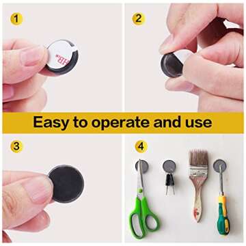 DIYMAG 90Pcs Strong Magnets for Crafts with Adhesive Backing,Ceramic Magnets Small Round Circle Magnets for Refrigerator, Craft Hobbies, Science Projects & School Notice Boards (Black,0.7 * 0.12inch)