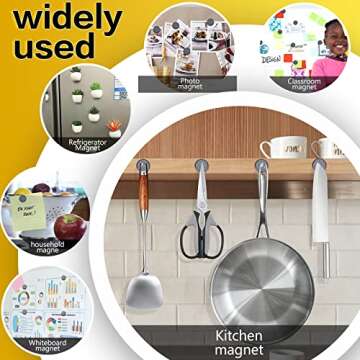 DIYMAG 90Pcs Strong Magnets for Crafts with Adhesive Backing,Ceramic Magnets Small Round Circle Magnets for Refrigerator, Craft Hobbies, Science Projects & School Notice Boards (Black,0.7 * 0.12inch)