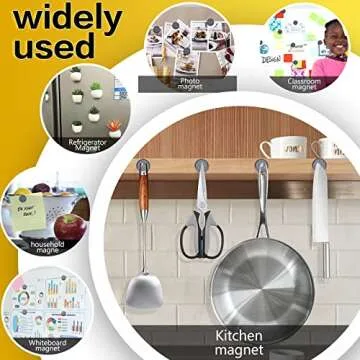 DIYMAG 90Pcs Strong Magnets for Crafts with Adhesive Backing,Ceramic Magnets Small Round Circle Magnets for Refrigerator, Craft Hobbies, Science Projects & School Notice Boards (Black,0.7 * 0.12inch)