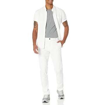 Amazon Essentials Men's Skinny-Fit Washed Comfort Stretch Chino Pant (Previously Goodthreads), White, 32W x 29L