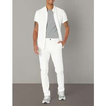Amazon Essentials Men's Skinny-Fit Washed Comfort Stretch Chino Pant (Previously Goodthreads), White, 32W x 29L