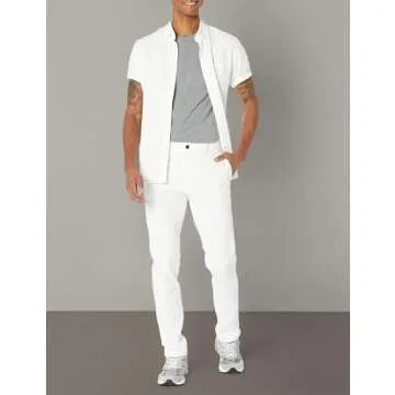 Amazon Essentials Men's Skinny-Fit Washed Comfort Stretch Chino Pant (Previously Goodthreads), White, 32W x 29L