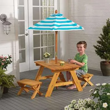 KidKraft Kids Wooden Outdoor Table & Bench Set