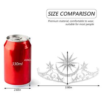 FRCOLOR Star Crown Rhinestone Moon Tiara Star Hair Accessories Silver Star Headband Moon Headpiece For Women Girls Helloween Wedding Brides Crowns Goddess Halo Crown Jewelry Headwear